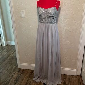 Grey Embellished Grey Maxi Empire Waist